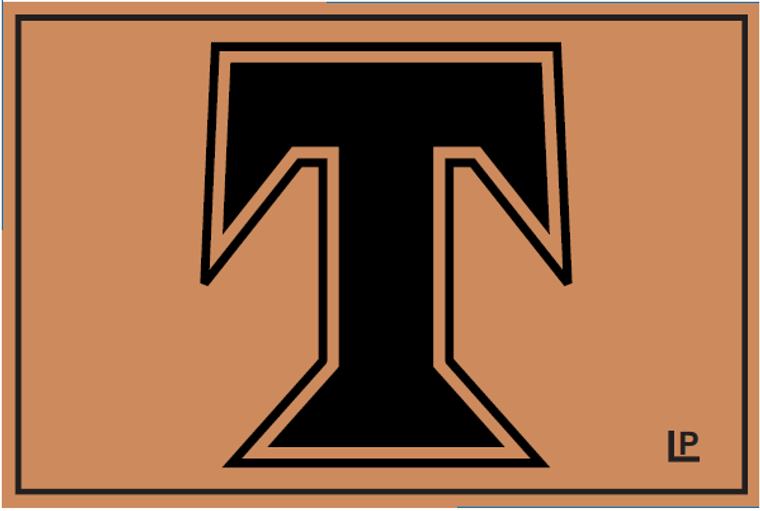 Trinity Christian School T Full Grain Tan Leather 2x3 Loyalty Patch