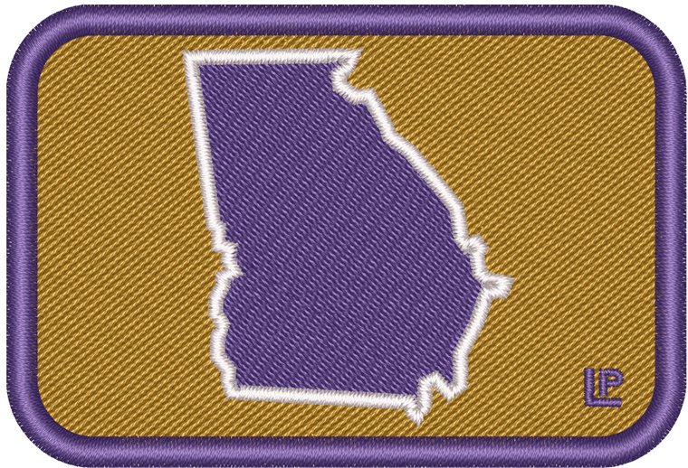 Georgia Silhouette - Purple on Gold 2x3 Loyalty Patch