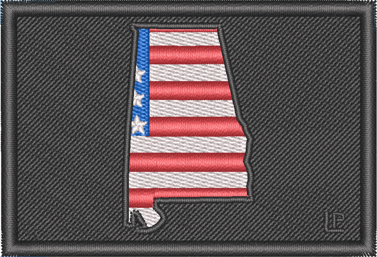 Alabama Silhouette - US Flag 2x3 Loyalty Patch