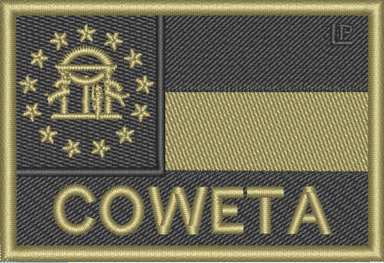 Georgia State Flag - Coweta County - Scorpion 2x3 Loyalty Patch