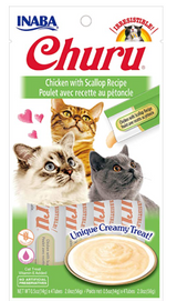 Inaba Churu Chicken & Chicken With Scallop Puree Variety Pack Creamy Cat Treat 10 pk