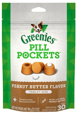Greenies Pill Pockets for Tablets, Peanut Butter Flavor for Dogs 30 ct