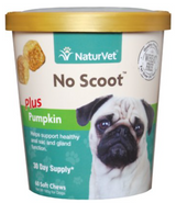 Naturvet No Scoot Plus Pumpkin Soft Chews Digestive Supplement for Dogs 60 ct