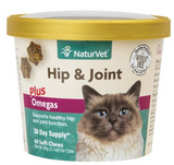 Naturvet Hip & Joint Plus Omegas Cat Soft Chews Supplement 60 ct