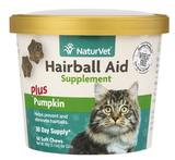 Naturvet Hairball Aid Plus Pumpkin Cat Soft Chews Supplement 60 ct