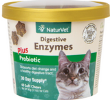 Naturvet Digestive Enzymes Plus Probiotic Cat Soft Chews Supplement 60 ct