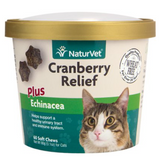Naturvet Cranberry Relief Plus Echinacea Soft Chews Urinary Supplement for Cats 60 ct