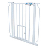 Carlson Pet Products Extra-Wide Expandable Walk-Thru Gate With Small Pet Door, Fits 29-52" Doorways