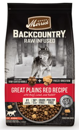Merrick Backcountry Freeze-Dried Raw Infused Grain-Free Great Plains Red Recipe With Beef, Lamb, & Rabbit Dry Dog Food
