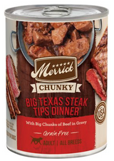 Merrick Big Texas Steak Tips Dinner Chunky Grain-Free Canned Dog Food