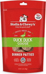 Stella & Chewy's Raw Duck Duck Goose Dinner Patties Grain-Free Freeze-Dried Dog Food 14 oz
