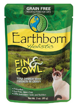 Earthborn Holistic Fin & Fowl Tuna Dinner With Chicken In Gravy Grain-Free Cat Food Pouches