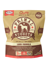 Primal Raw Frozen Nuggets Lamb Formula Dog Food 3 lb