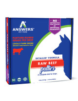 Answers Detailed Raw Frozen Beef Patties for Dogs 8 pk