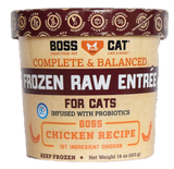 Boss Cat Complete And Balanced Raw Chicken Entree Deli Cup Frozen Cat Food 16 oz