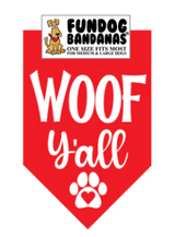Fun Dog Bandanas Woof Ya'll Pet Bandana