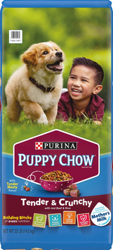 Purina Puppy Chow Tender & Crunchy Beef Recipe Dry Dog Food 30 lb