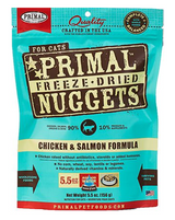 Primal Freeze Dried Nuggets Chicken & Salmon Formula Grain-Free Raw Cat Food 5.5 oz