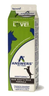 Answers Fermented Raw Goat Milk Frozen Dog And Cat Supplemental Food