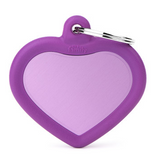 Myfamily Hushtag Aluminum Purple Heart Personalized Dog ID Tag