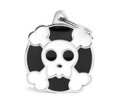 Myfamily Enamel Skull & Crossbones Personalized Dog ID Tag