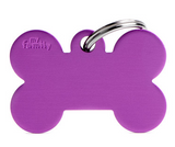 Myfamily Small Anodized Aluminum Bone Shaped Personalized Dog ID Tag