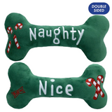 Huxley & Kent Holiday Naughty/Nice Bone Dog Toy