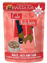 Weruva Cats In The Kitchen Mack, Jack, And Sam With Salmon, Mackerel, & Skipjack Tuna In Gravy Grain-Free Wet Cat Food
