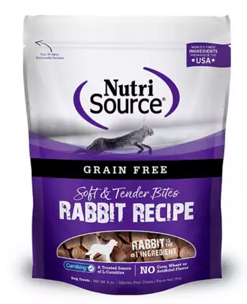 Nutrisource Grain-Free Rabbit Bites Dry Dog Treats 6 oz