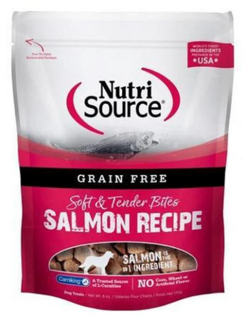 Nutrisource Grain-Free Salmon Bites Dry Dog Treats 6 oz