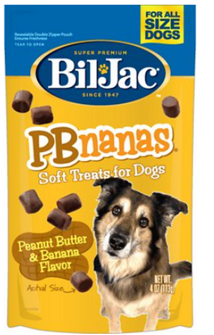 Bil Jac Peanut Butter & Bananas Treats 4 oz