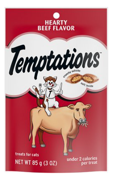 Whiskas Temptations Hearty Beef Flavor Cat Treats 3 oz