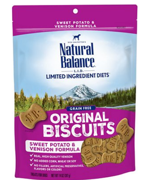 Natural Balance L.I.T. Limited Ingredient Treats Sweet Potato & Venison Formula For Small Breed Dogs 8 oz