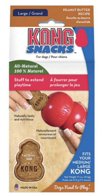 Kong Snacks Medium/Large Peanut Butter Dry Dog Treats 11 oz