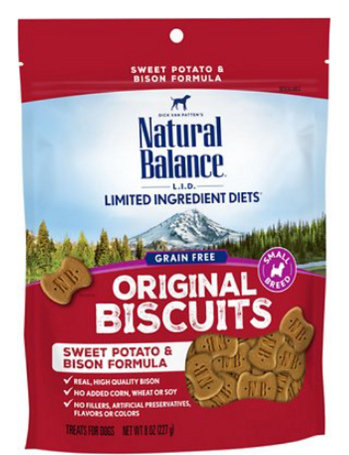 Natural Balance L.I.T. Limited Ingredient Treats Sweet Potato & Bison Formula For Small Breed Dogs 8 oz