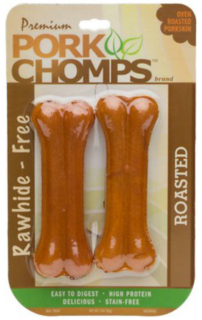 Scott Pet Pork Chomps Oven Roasted Porkskin Rawhide-Free Bones 2 ct