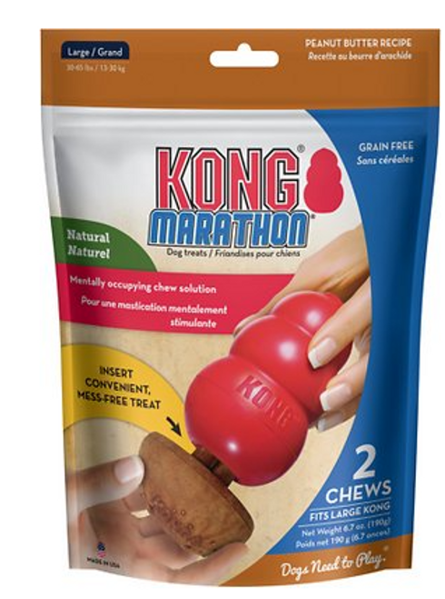 Kong Marathon Peanut Butter Flavor Large Dog Chews 2 pk