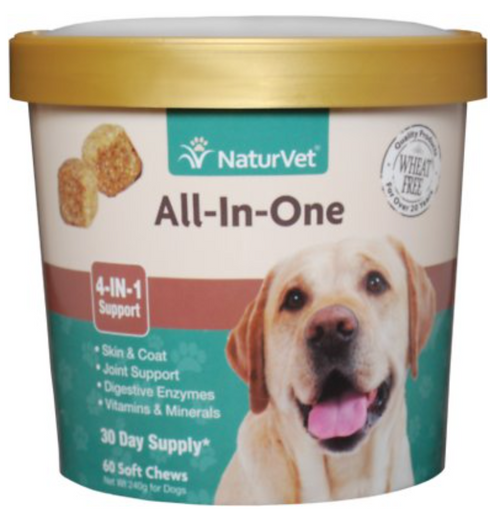 Naturvet All-In-One Support Soft Chews for Dogs Supplement 60 ct