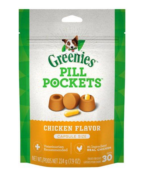 Greenies Pill Pockets for Capsules, Chicken Flavor for Dogs
