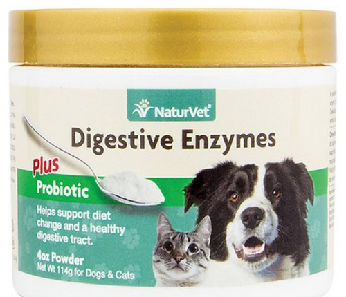 Naturvet Digestive Enzymes Plus Pre & Probiotic Dog & Cat Powder Supplement 4 oz