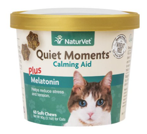 Naturvet Quiet Moments Calming Aid Plus Melatonin Cat Soft Chews 60 ct