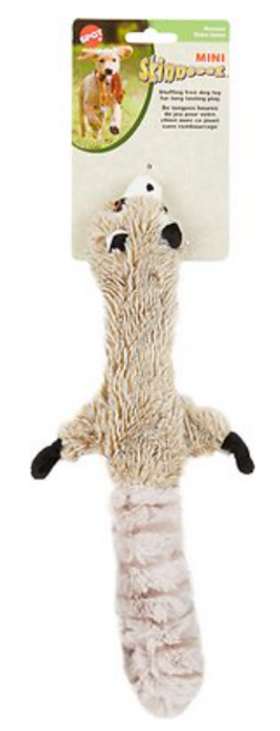 Spot Ethical Pet Skinneeez Stuffing-Free Racoon Plush Dog Toy