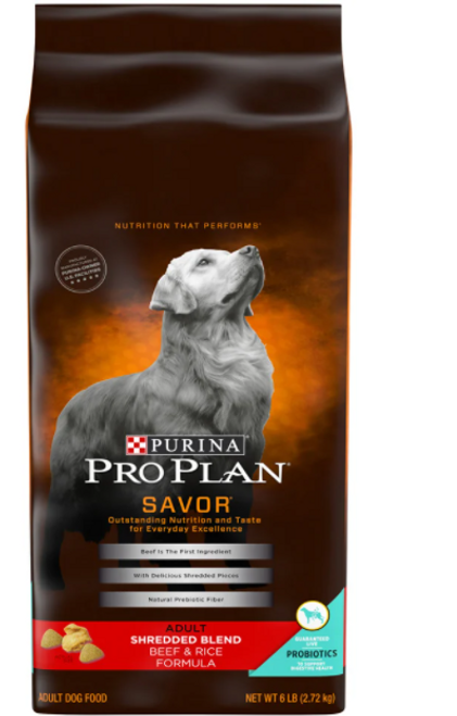Purina Pro Plan Adult Shredded Blend Beef & Rice Formula Dry Dog Food