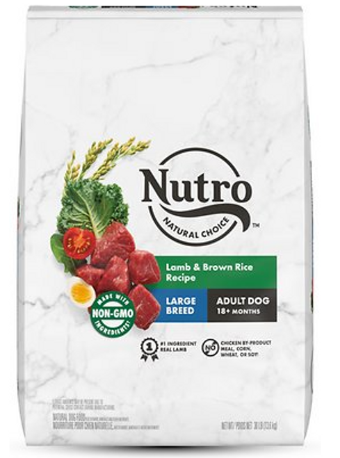 Nutro Lamb & Rice Large Breed Adult Dry Dog Food 30 lb