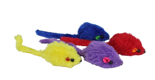 Incredipet Faux Furry Mice Cat Toy 4 pk