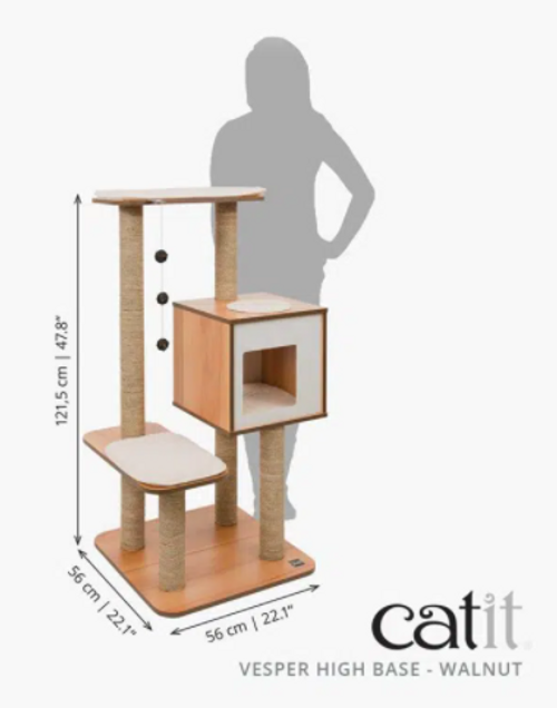 Vesper V-High Base Walnut Cat Furniture