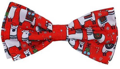 Huxley & Kent Holiday Merry Llamas Bow Tie Collar Accessory