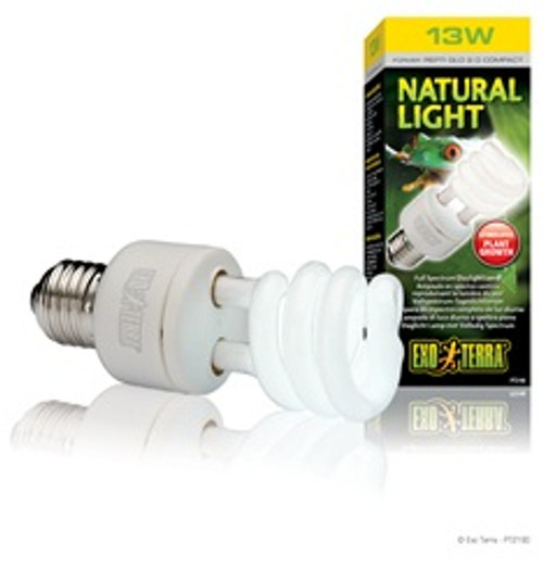 Exo Terra Reptile Natural Light Bulb, Coil Compact Fluorescent Bulb 13 watt