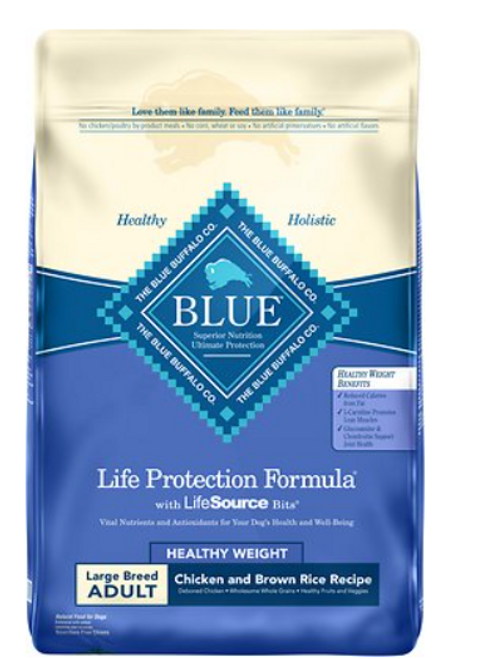 Blue Buffalo Life Protection Formula Large Breed Healthy Weight Chicken & Brown Rice Recipe Adult Dry Dog Food 30 lb