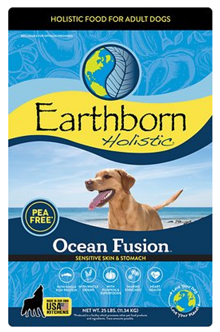 Earthborn Holistic Ocean Fusion Sensitive Skin & Stomach Pea-Free Dry Dog Food 25 lb